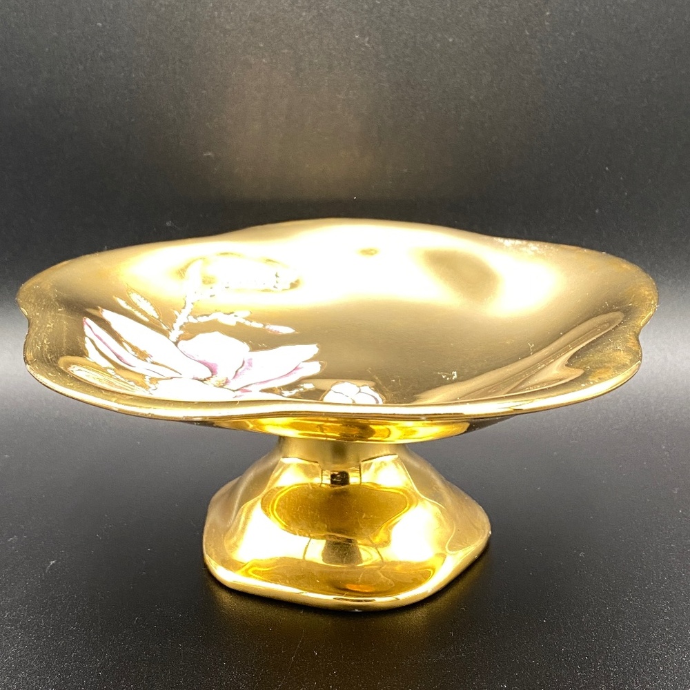 Compote/Candy Dish Gold with Magnolia  Royal Winton "A",  UK